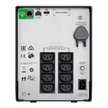 UPS APC Smart-UPS SMC1500IC - 8x C13, USB, SmartConnect, 1500VA, Line-Interactive, 1,5 kVA, 900 W, sinusoidal, 170 V, 300 V