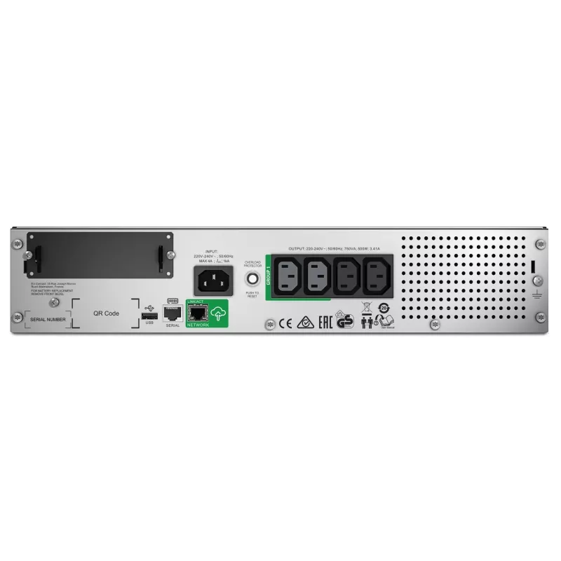 UPS APC Smart-UPS SMT750RMI2UC - 4x C13, USB, montagem em rack 2U, SmartConnect, 750VA