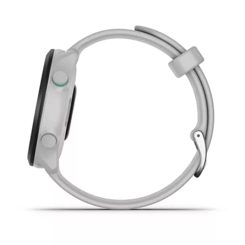 Smartwatch GARMIN Forerunner 55 — 42 mm relógio desportivo redondo, GPS/GLONASS/Galileo, 14 dias de bateria, 5 ATM, bracelete de silicone branco