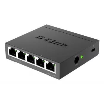 D-Link DGS-105 Unmanaged L2 Gigabit Ethernet (10/100/1000) preto