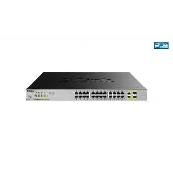Switch D-Link 24 portas Desktop Gigabit Unmanaged PoE com 2 portas combo 100/1000Mbps