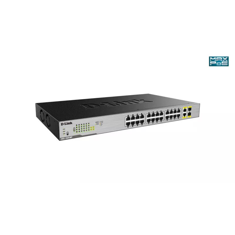 Switch D-Link 24 portas Desktop Gigabit Unmanaged PoE com 2 portas combo 100/1000Mbps