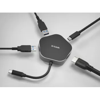 Hub USB-C 4-em-1 D-Link com HDMI e Power Delivery