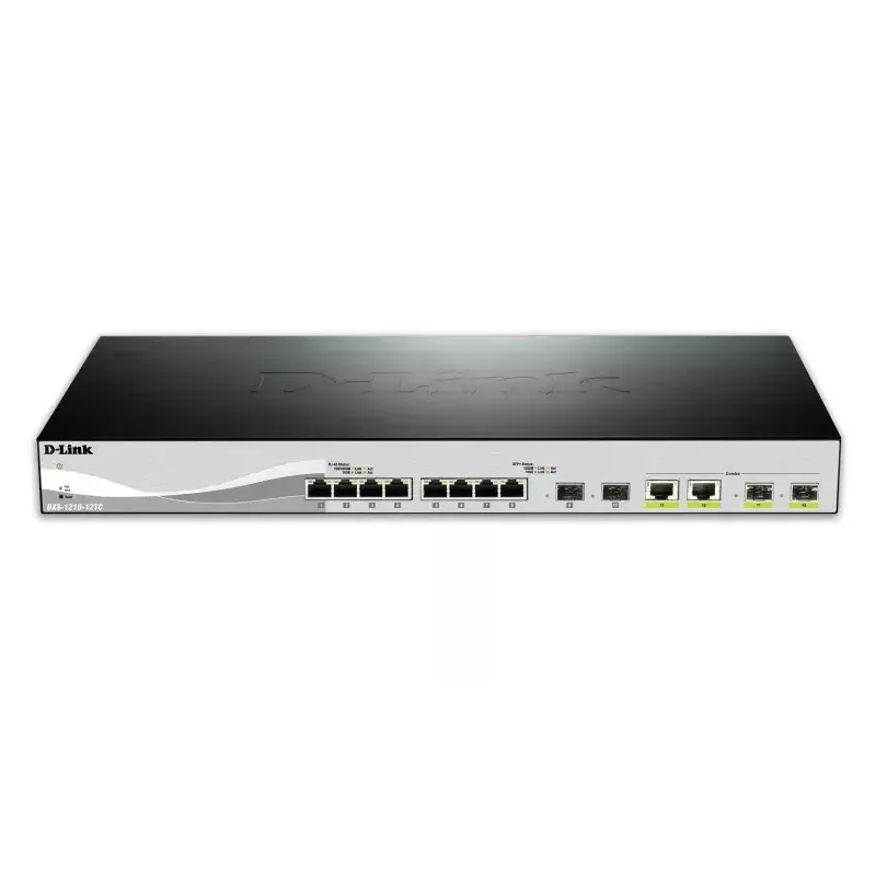 D-Link DXS-1210-12TC/E Switch de rede Managed L2 10G Ethernet (100/1000/10000) 1U preto, prateado