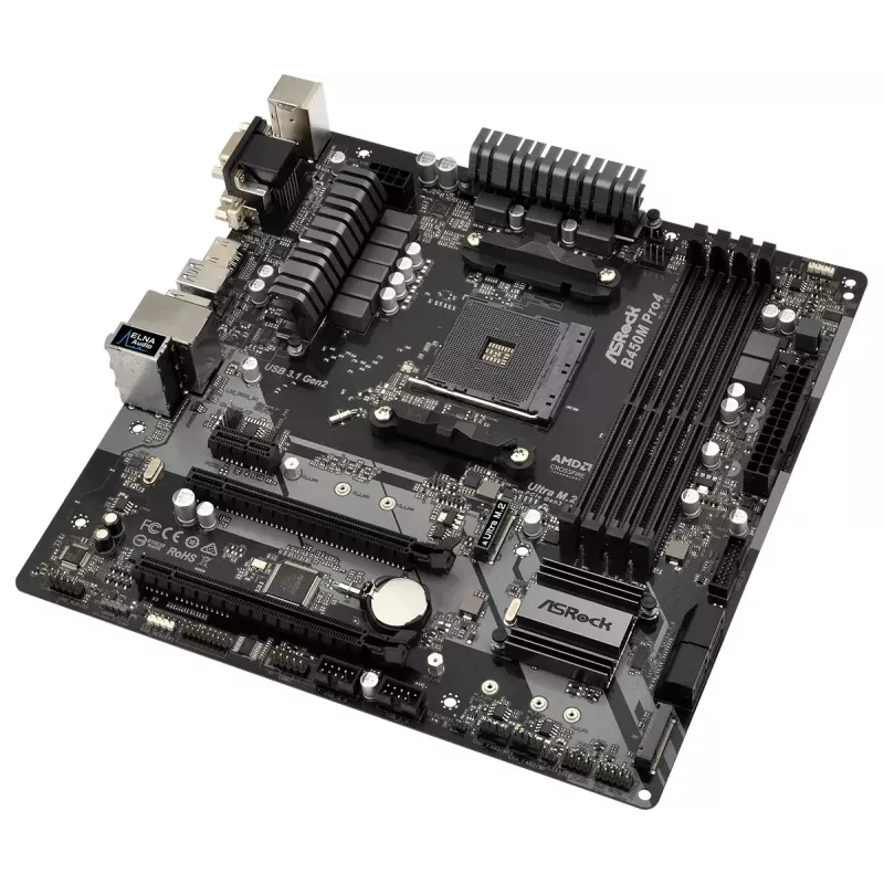 Placa-mãe ASRock B450M PRO4 AMD B450 Socket AM4 micro ATX