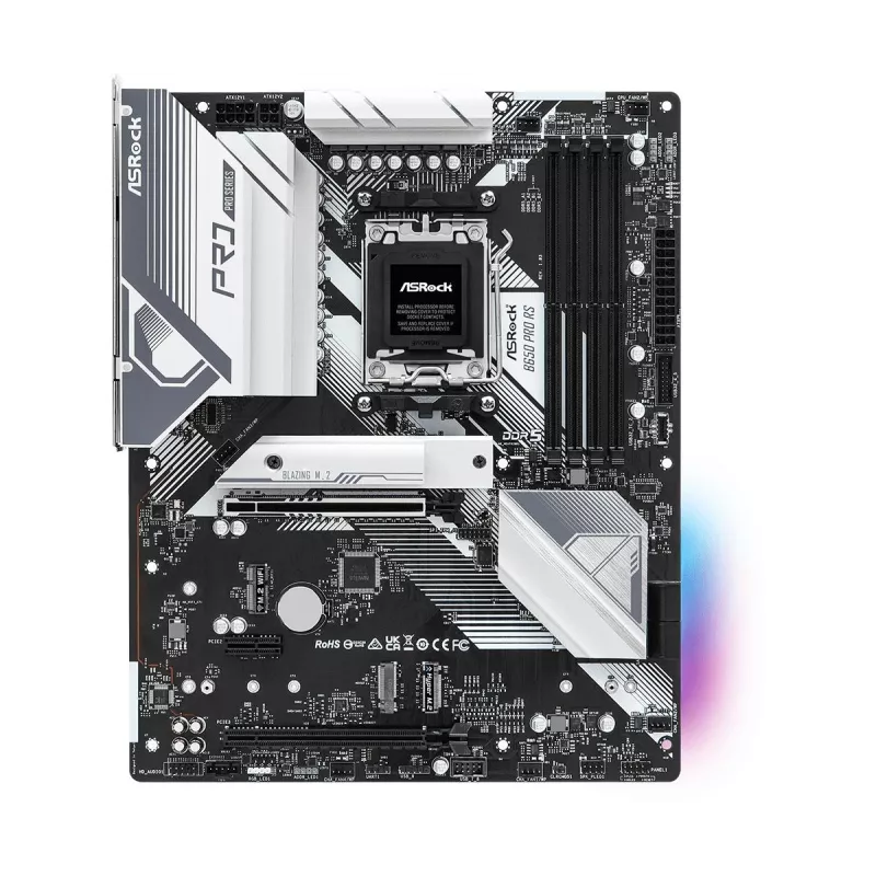 Placa-mãe ASRock B650 Pro RS — ATX, Socket AM5, AMD B650, DDR5, 4 DIMM, 128 GB, 2,5 Gb LAN, 1x M.2, HDMI, DisplayPort