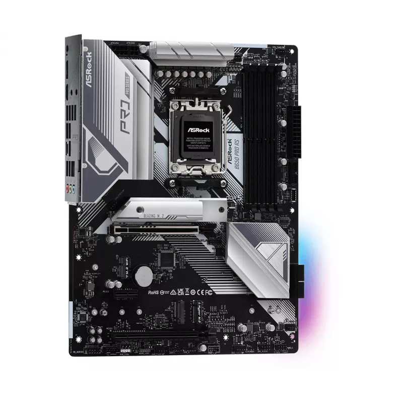 Placa-mãe ASRock B650 Pro RS — ATX, Socket AM5, AMD B650, DDR5, 4 DIMM, 128 GB, 2,5 Gb LAN, 1x M.2, HDMI, DisplayPort