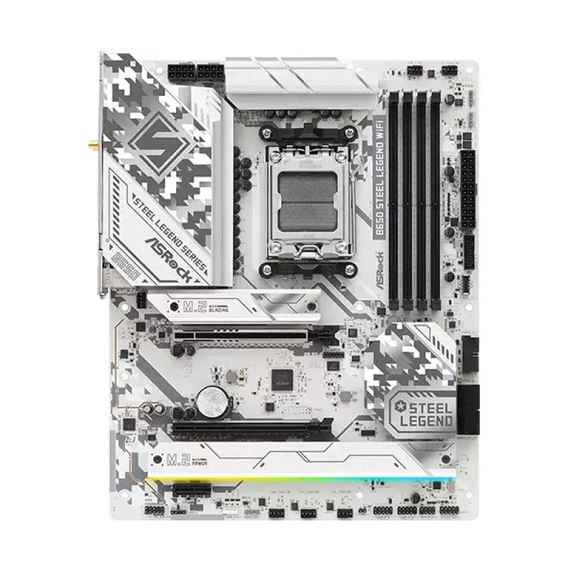 Placa-mãe ASRock B650 Steel Legend WiFi — AMD B650, socket AM5, ATX, DDR5, 4x DIMM, 192 GB, Wi‑Fi 6E, 2,5 Gb LAN