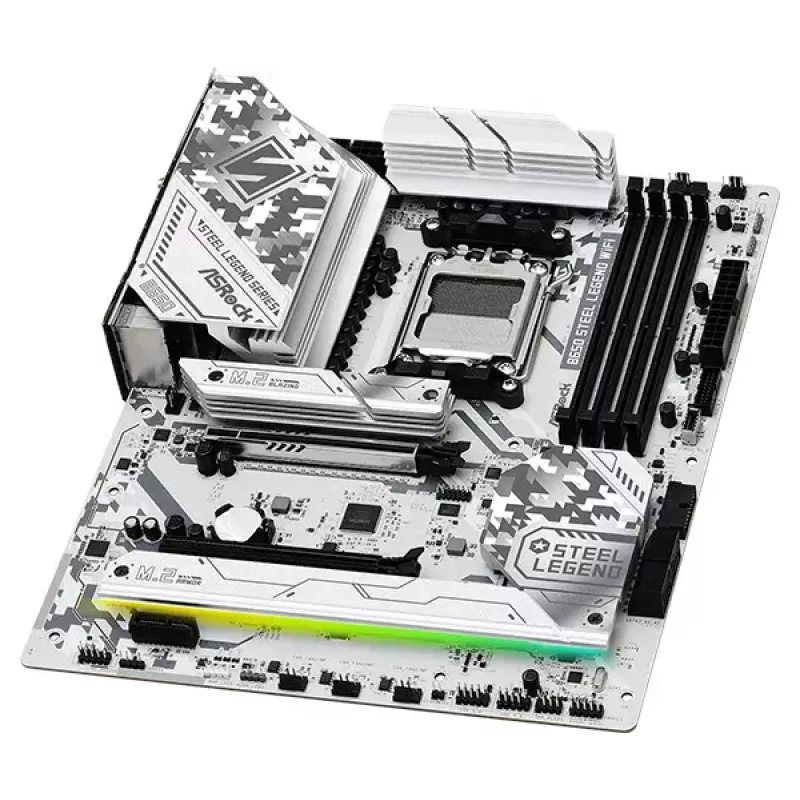 Placa-mãe ASRock B650 Steel Legend WiFi — AMD B650, socket AM5, ATX, DDR5, 4x DIMM, 192 GB, Wi‑Fi 6E, 2,5 Gb LAN