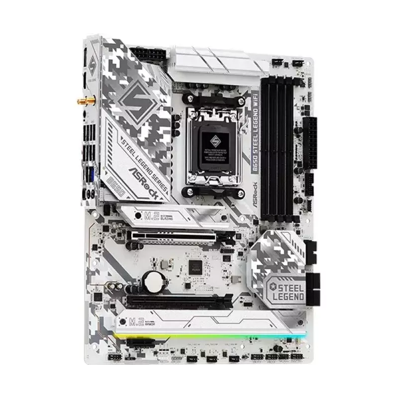 Placa-mãe ASRock B650 Steel Legend WiFi — AMD B650, socket AM5, ATX, DDR5, 4x DIMM, 192 GB, Wi‑Fi 6E, 2,5 Gb LAN