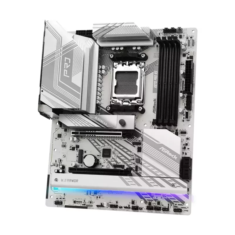 Placa-mãe ASRock X870 PRO RS ATX para AMD Socket AM5, DDR5, 4x DIMM, 256GB, PCIe Gen5 M.2, 2.5Gb LAN