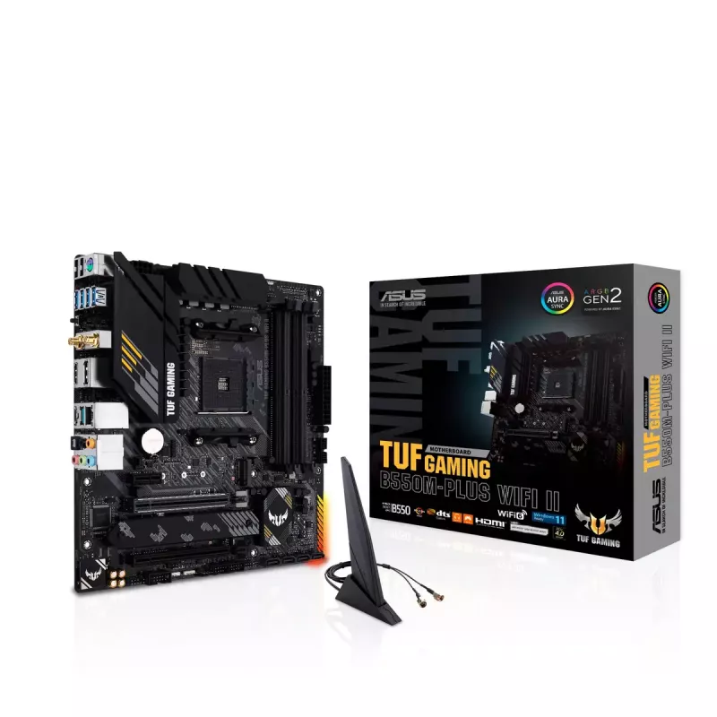 Placa-mãe ASUS TUF GAMING B550M-PLUS WIFI II AMD B550 Socket AM4 micro ATX