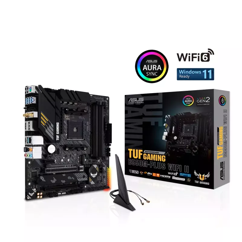 Placa-mãe ASUS TUF GAMING B550M-PLUS WIFI II AMD B550 Socket AM4 micro ATX