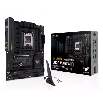 Placa-mãe ASUS TUF GAMING B650-PLUS WIFI — AMD B650, socket AM5, ATX, DDR5, 4 DIMM, Wi‑Fi 6, 2.5Gb LAN, 3x M.2