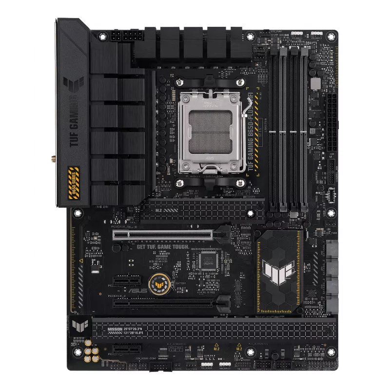 Placa-mãe ASUS TUF GAMING B650-PLUS WIFI — AMD B650, socket AM5, ATX, DDR5, 4 DIMM, Wi‑Fi 6, 2.5Gb LAN, 3x M.2