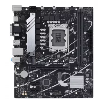 Motherboard ASUS PRIME B760M-K D4 — Intel B760, LGA 1700, Micro ATX, 2x DDR4 DIMM, 64 GB, M.2, SATA III, Ethernet 2.5Gb