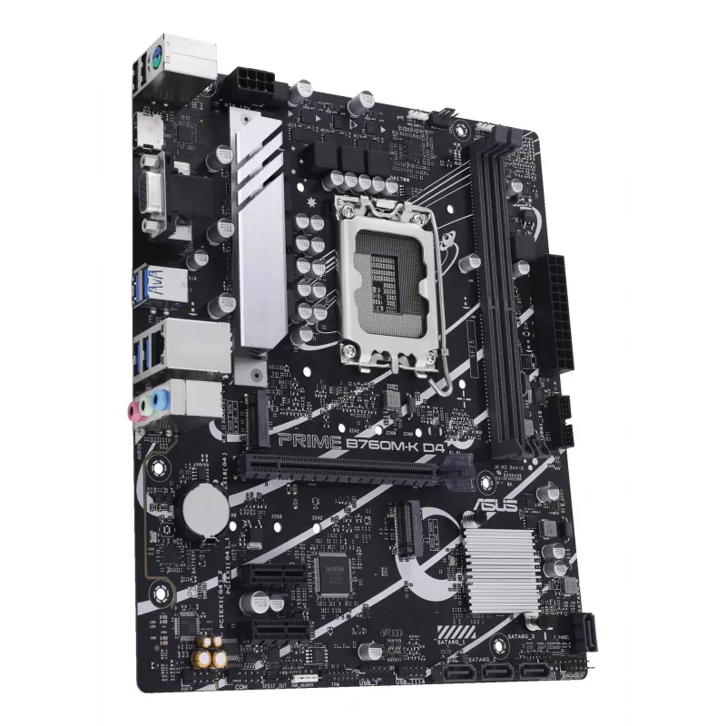 Motherboard ASUS PRIME B760M-K D4 — Intel B760, LGA 1700, Micro ATX, 2x DDR4 DIMM, 64 GB, M.2, SATA III, Ethernet 2.5Gb