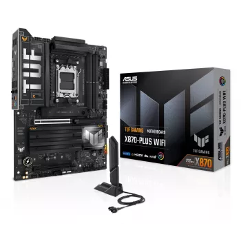 Motherboard ASUS TUF GAMING X870-PLUS WIFI — AMD X870, Socket AM5, ATX, DDR5, 4 DIMM, Wi-Fi 7, Bluetooth 5.4