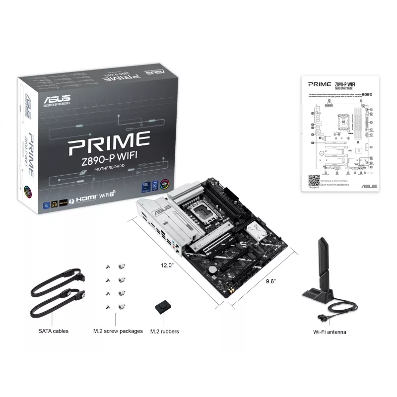 Placa-mãe ASUS PRIME Z890-P WIFI Intel Z890 LGA 1851 ATX, DDR5, 4x DIMM, 4x M.2, Wi-Fi 7, 2.5Gb LAN
