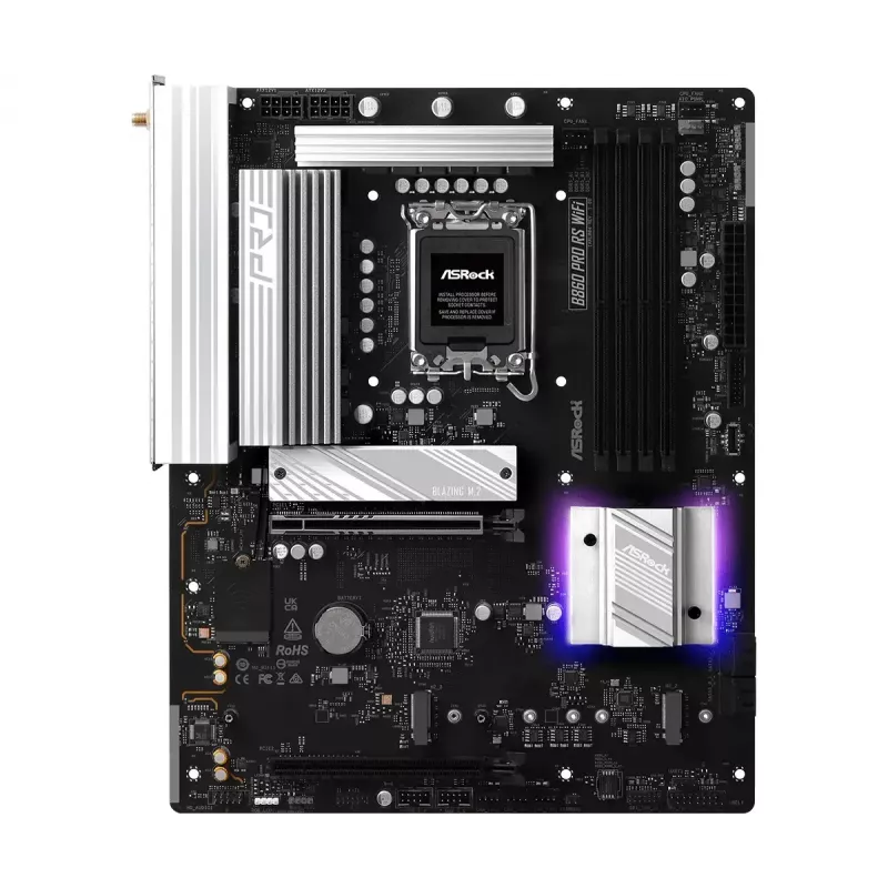 Motherboard ASRock B860 Pro RS WiFi Intel B860 LGA1851 ATX, 4x slots DDR5, 256GB, Wi-Fi 6E, 2.5GbE