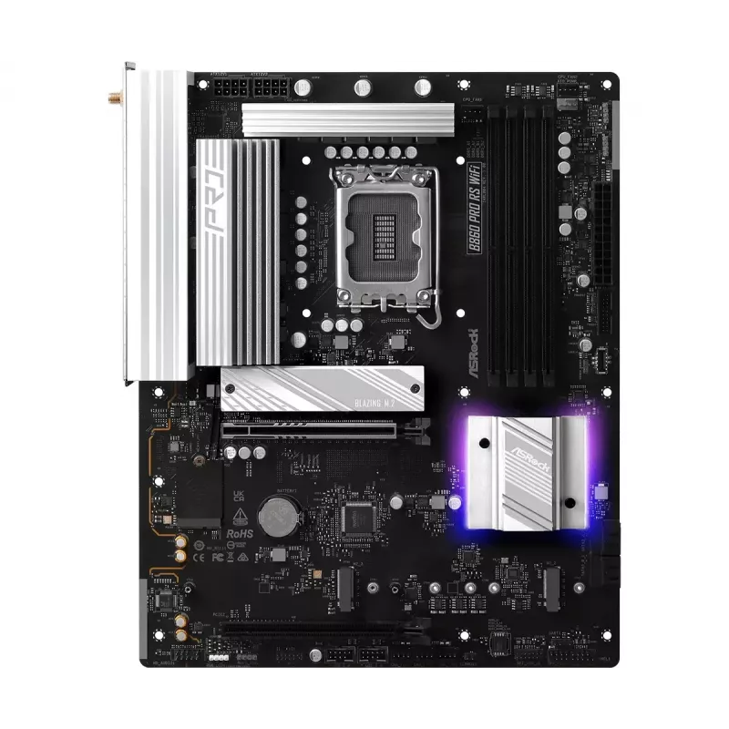 Motherboard ASRock B860 Pro RS WiFi Intel B860 LGA1851 ATX, 4x slots DDR5, 256GB, Wi-Fi 6E, 2.5GbE