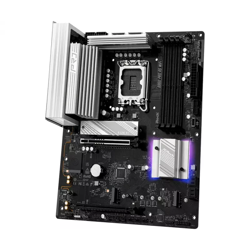 Motherboard ASRock B860 Pro RS WiFi Intel B860 LGA1851 ATX, 4x slots DDR5, 256GB, Wi-Fi 6E, 2.5GbE