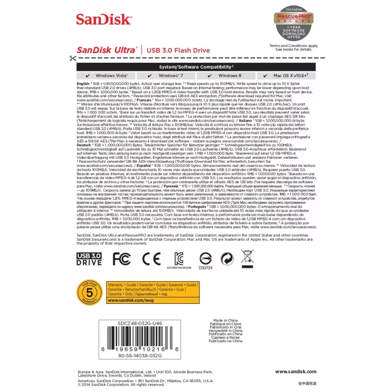 Pen drive SanDisk 32 GB USB Type-A 3.2 Gen 1 preto