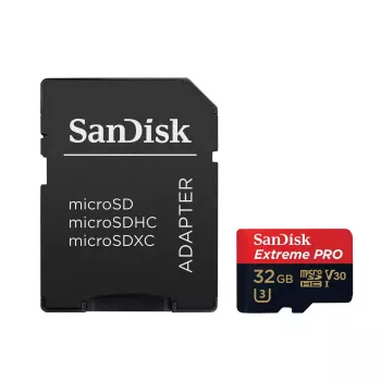 Cartão de memória SanDisk Extreme Pro 32GB MicroSDHC UHS-I Class 10 SDSQXCG-032G-GN6MA