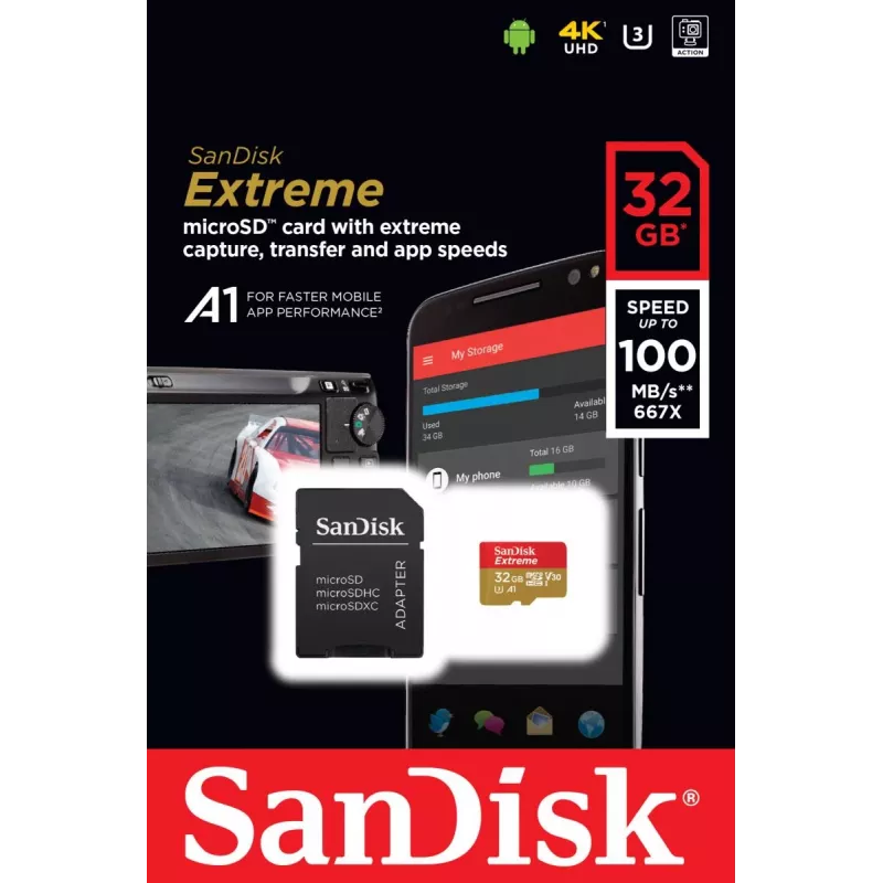 Cartão de memória SanDisk 32 GB MicroSDHC UHS-I Class 10 SDSQXAF-032G-GN6MA