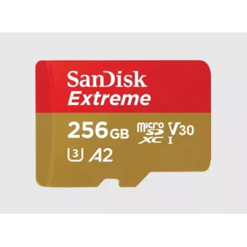 Cartão de memória flash MicroSDXC SANDISK SDSQXAV-256G-GN6MA 256 GB UHS‑I U3 V30 190 MB/s leitura 130 MB/s escrita vermelho