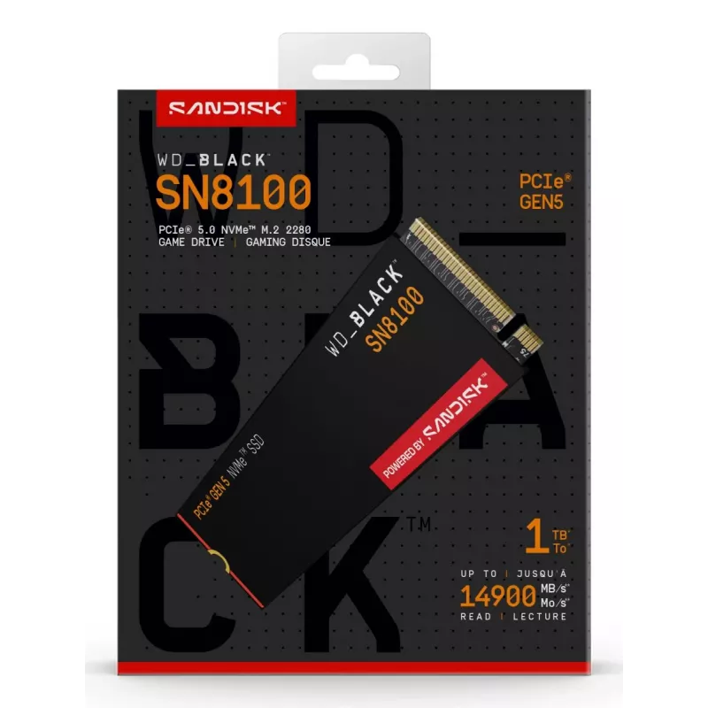 SSD Western Digital 1 TB M.2 PCI Express 5.0 preto SN8100