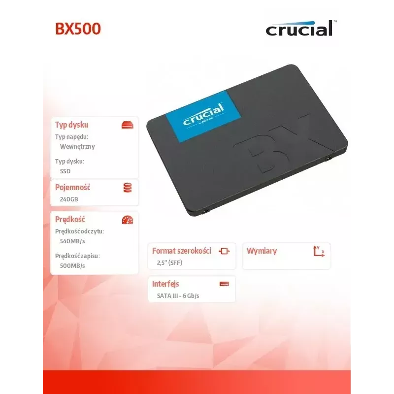 SSD CRUCIAL BX500 240GB, 2,5