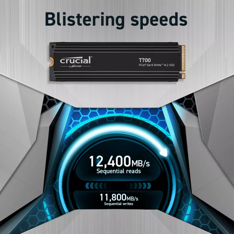 MICRON / CRUCIAL SSD - Crucial T700 - 2 TB - PCIe Gen5 x4 - M.2 2280 - dissipador de calor