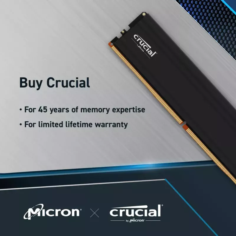 Crucial Pro CP32G56C46U5 módulo de memória 32 GB 1 x 32 GB DDR5 288-pin DIMM
