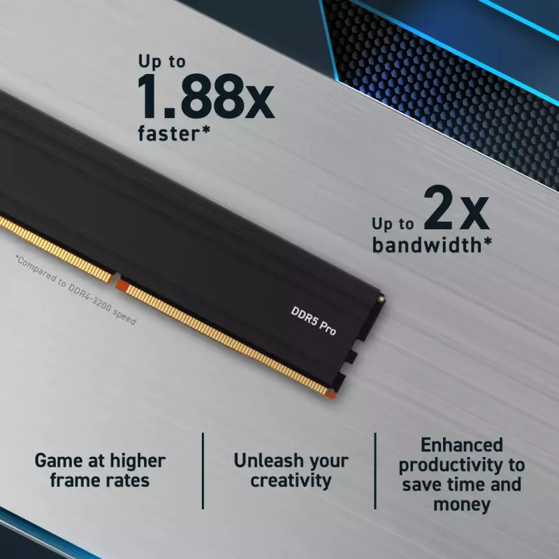 Crucial Pro CP32G56C46U5 módulo de memória 32 GB 1 x 32 GB DDR5 288-pin DIMM