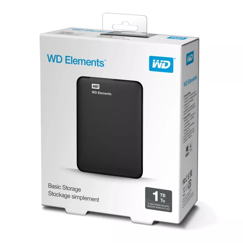 Disco externo Western Digital 1TB 2,5 polegadas USB 3.2 Gen 1 WDBUZG0010BBK-WESN