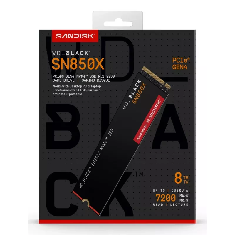 SSD WESTERN DIGITAL - WD_Black SN850X - 8TB - Pci-e Gen4 x4 - M.2 2280