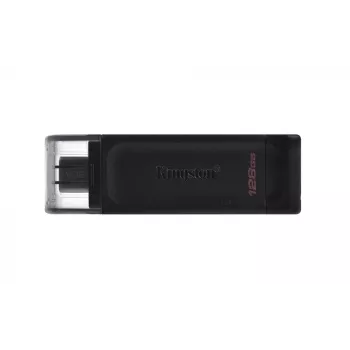 Kingston Technology DataTraveler 128GB USB-C 3.2 Gen 1 70, 128 GB, USB Type-C, 3.2 Gen 1 (3.1 Gen 1), tampa, 7 g, preto