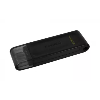 Kingston Technology DataTraveler 256GB USB-C 3.2 Gen 1 70, 256 GB, USB Type-C, 3.2 Gen 1 (3.1 Gen 1), tampa, 7 g, preto