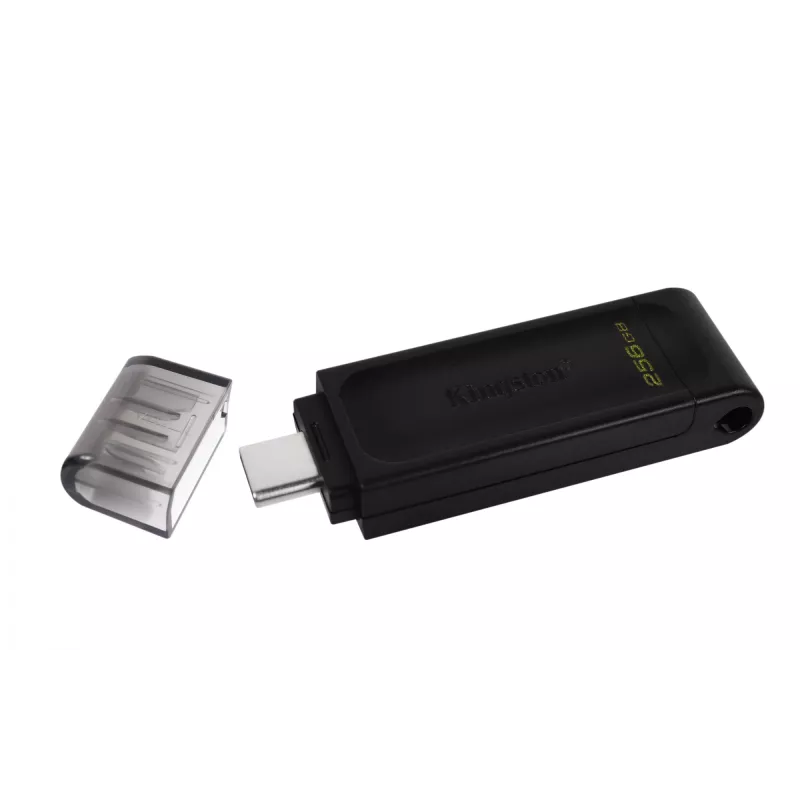 Kingston Technology DataTraveler 256GB USB-C 3.2 Gen 1 70, 256 GB, USB Type-C, 3.2 Gen 1 (3.1 Gen 1), tampa, 7 g, preto