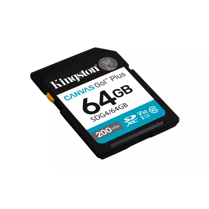 Kingston Technology Canvas Go! Plus 64GB SDXC Canvas Go Plus Gen4 200MB/s C10 UHS-I U3 V30