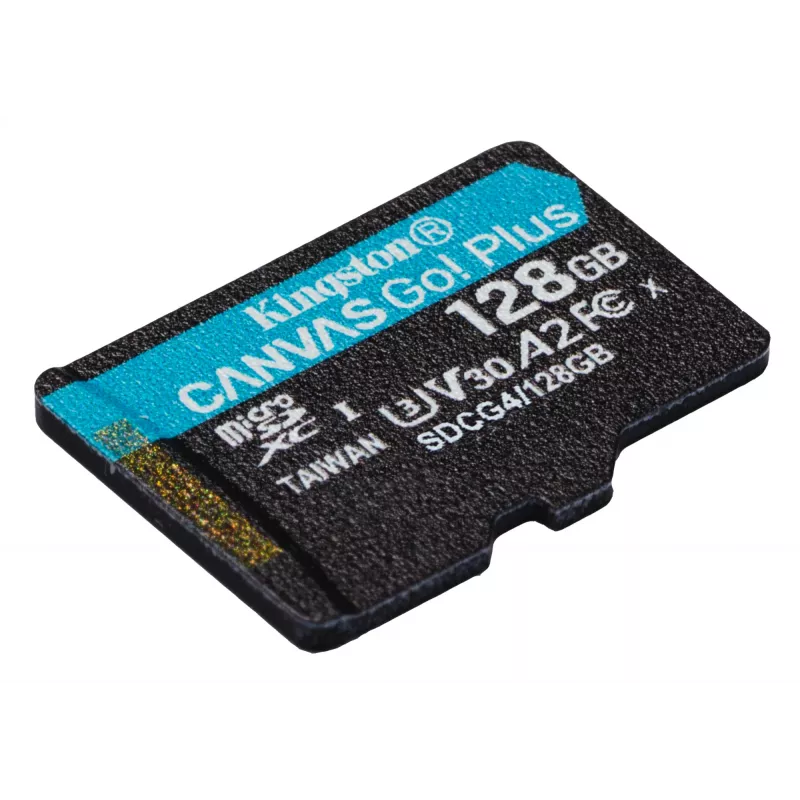 Kingston Technology 128 GB microSDXC Canvas Go Plus Gen4 200 MB/s A2 U3 V30 cartão + adaptador