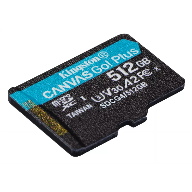 Kingston Technology 512GB microSDXC Canvas Go Plus Gen4 200MB/s A2 U3 V30 cartão + adaptador