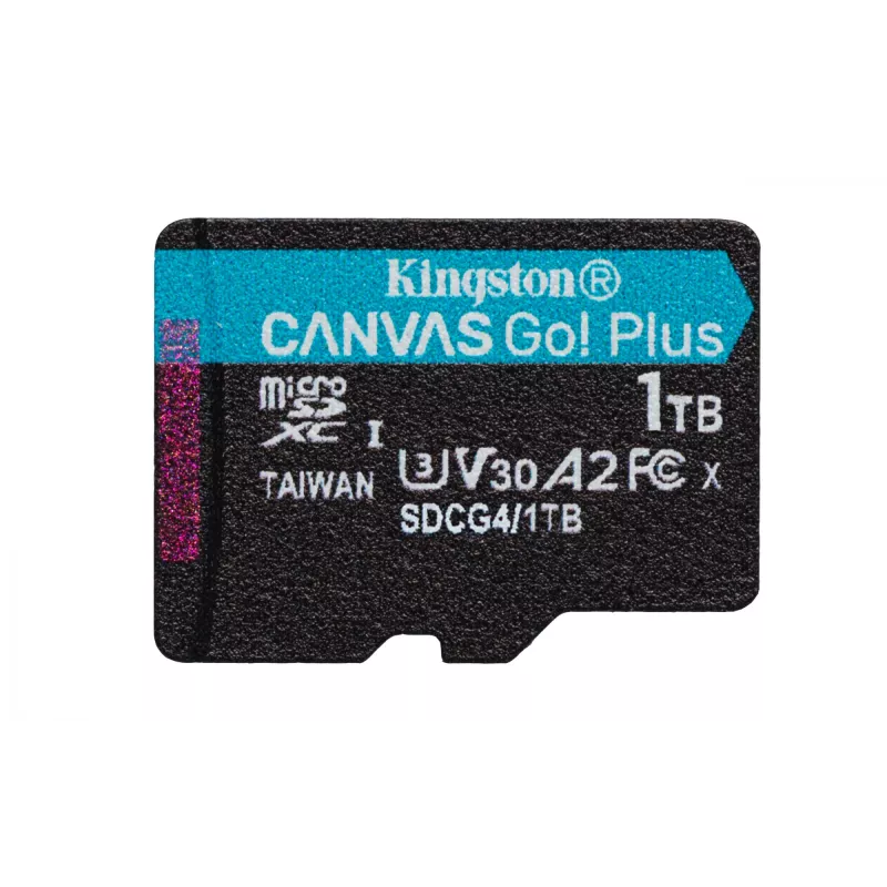 Kingston Technology 1TB microSDXC Canvas Go Plus Gen4 200MB/s A2 U3 V30 cartão + adaptador