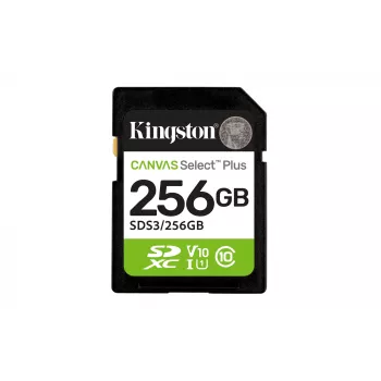 Cartão de memória SDXC KINGSTON Canvas Select Plus Gen3 256GB SD UHS‑I 150MB/s C10 U1 V10