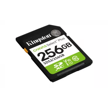 Cartão de memória SDXC KINGSTON Canvas Select Plus Gen3 256GB SD UHS‑I 150MB/s C10 U1 V10