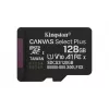 Kingston Technology 128GB microSDXC Canvas Select Plus Gen3 150MB/s A1 cartão + adaptador