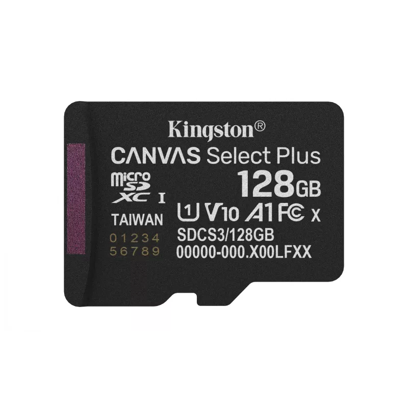 Kingston Technology 128GB microSDXC Canvas Select Plus Gen3 150MB/s A1 cartão + adaptador