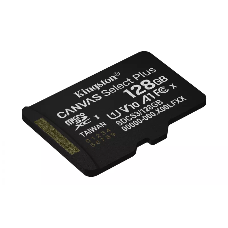 Kingston Technology 128GB microSDXC Canvas Select Plus Gen3 150MB/s A1 cartão + adaptador