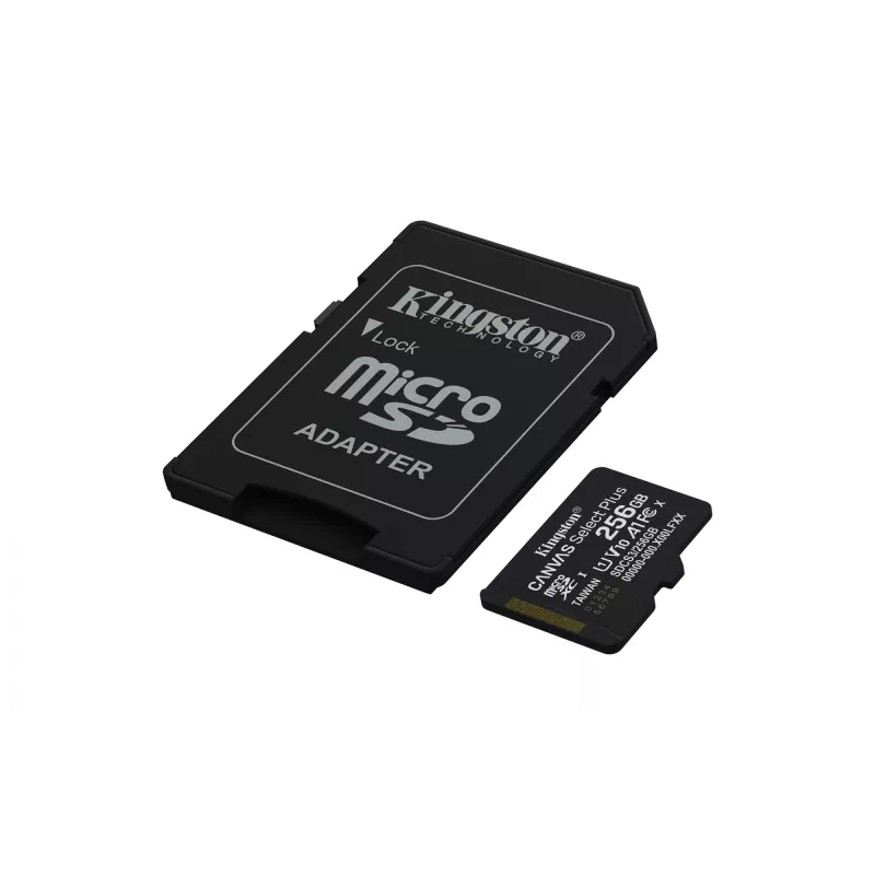 Cartão de memória MicroSDXC KINGSTON 256 GB UHS‑I Canvas Select Plus Gen3, Class 10, 150 MB/s, A1, V10